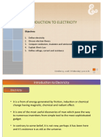 Introduction To Electricity: Objectives