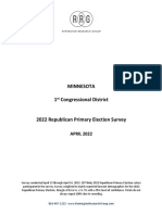 MINNESOTA 1st Congressional District 2022 Republican Primary Election Survey - Carnahan Campaign