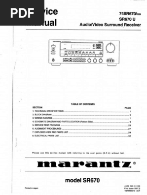 Marantz+SR 670+Service+Manual | PDF Marantz+SR 670+Service+Manual | PDF