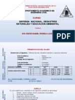 Defensa Nacional, Desastres Naturales Y Educacion Ambiental