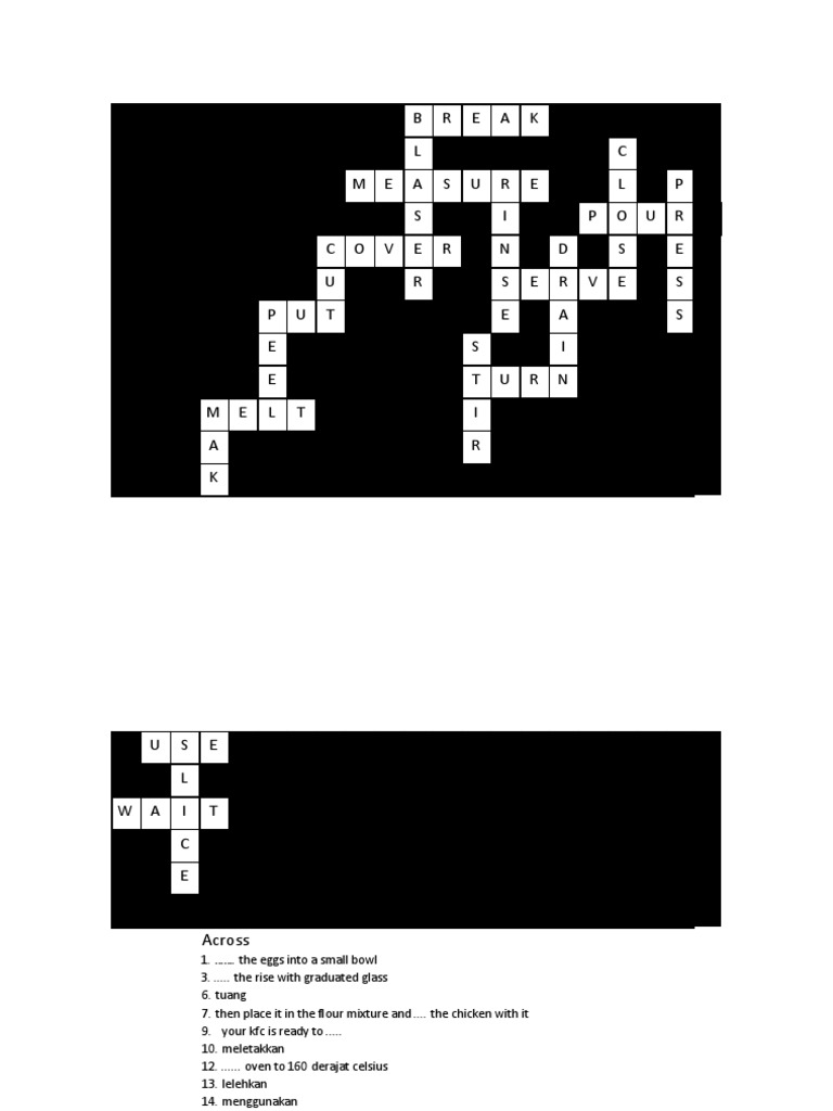 Teka - Teki Silang Bahasa Inggris | PDF