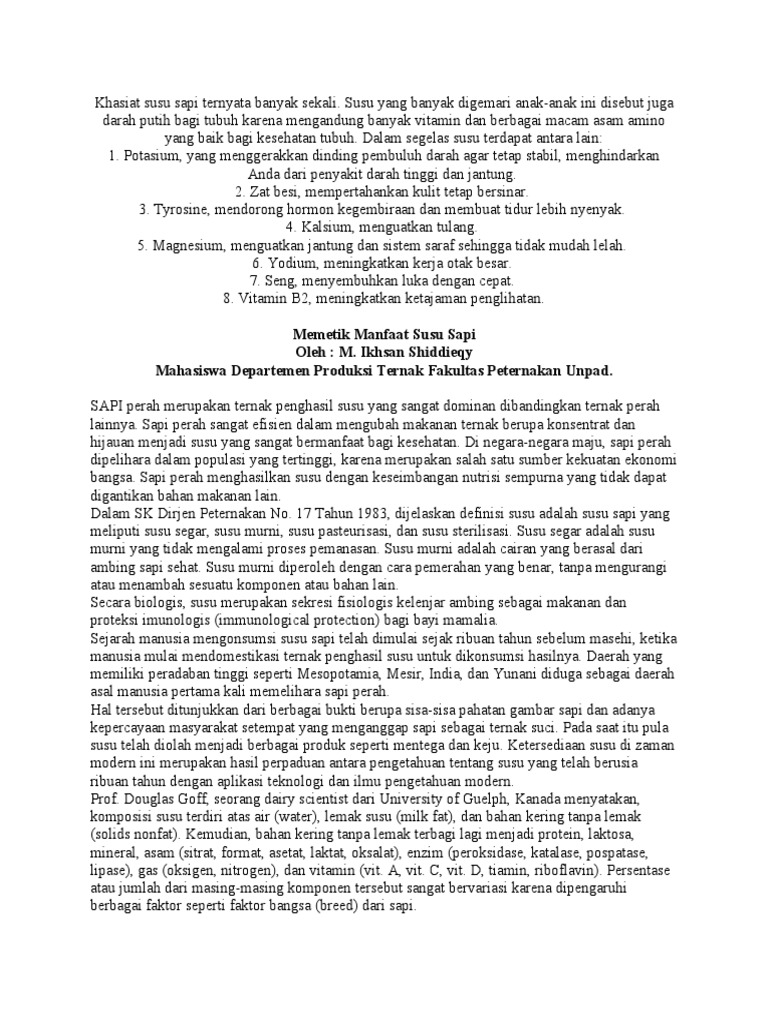 Susu Sapi | PDF