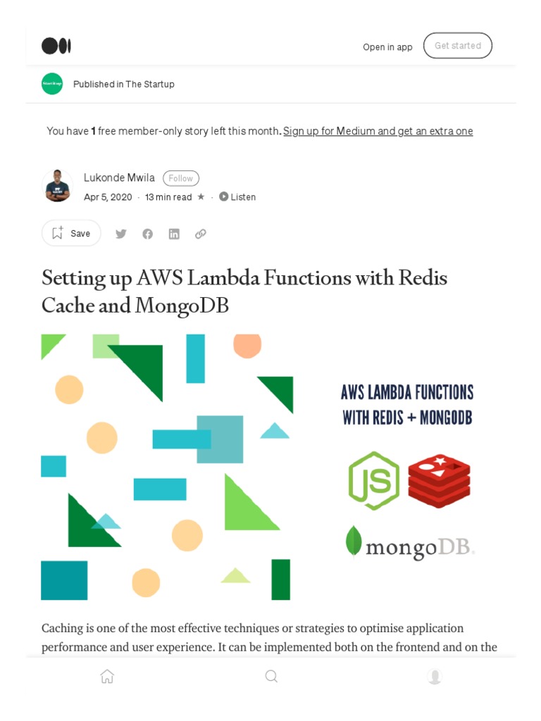 Setting Up AWS Lambda Functions With Redis Cache and MongoDB by