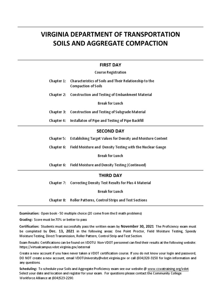 VDOT Soils and Aggregate Compaction Guide | PDF | Silt | Soil