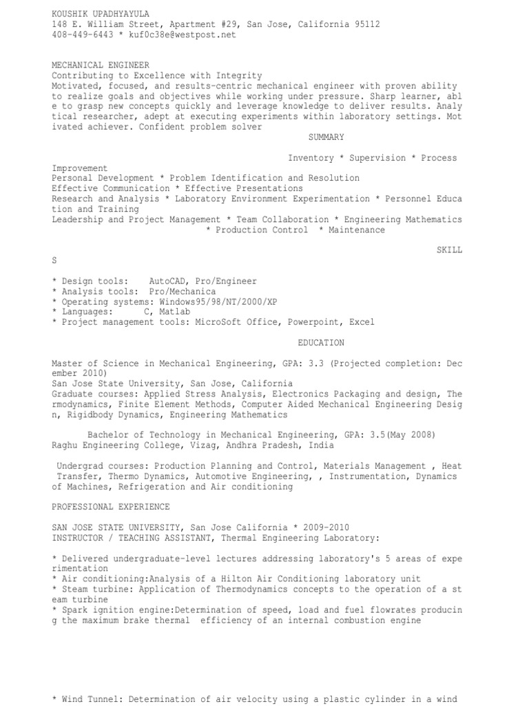 Entry level Mechanical Engineer or Manufacturing Engineer ...