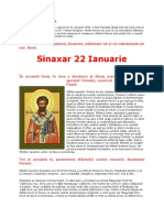 Sinaxar 22 Ianuarie: Cu Ale Lor Sfinte Rugăciuni, Doamne, Miluieşte-Ne Şi Ne Mântuieşte Pe Noi. Amin