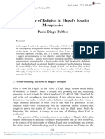 The Reality of Religion in Hegel 'S Idealist Metaphysics: Paolo Diego Bubbio
