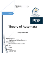 Theory of Automata: Assignment #3