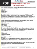 Current Affairs Q&A PDF - July 2020 Top 100 Questions | PDF ...