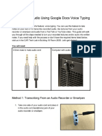 Transcribing Audio Using Google Docs Voice Typing: Method 1: Transcribing From An Audio Recorder or Smartpen