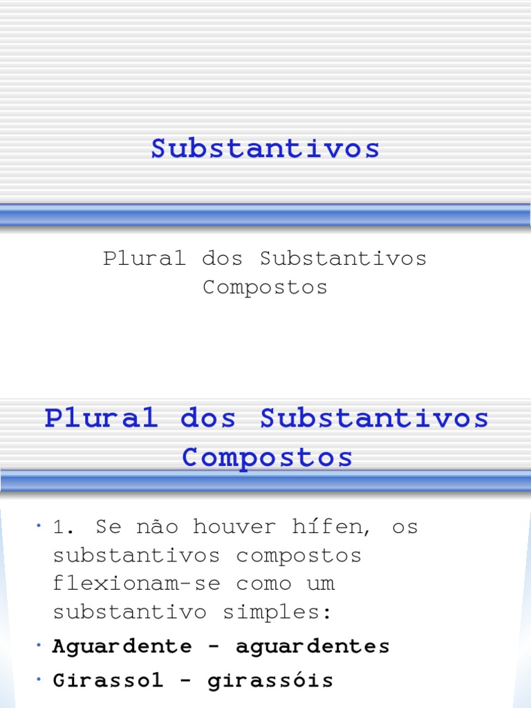 Plural Substantivo Composto , Dominando o Plural dos Substantivos ...