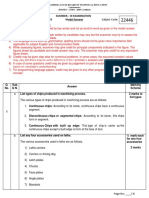 Summer - 19 Examination Subject - Manufacturing Processes Model Answer Subject Code