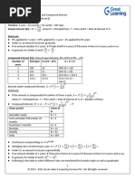 Cheat Sheets - Simple and Compound Interest