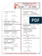 NEET-2022 Chemistry Test-02 Hydrocarbon Review