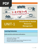 UNIT-1: Introduction To Human Resources Management