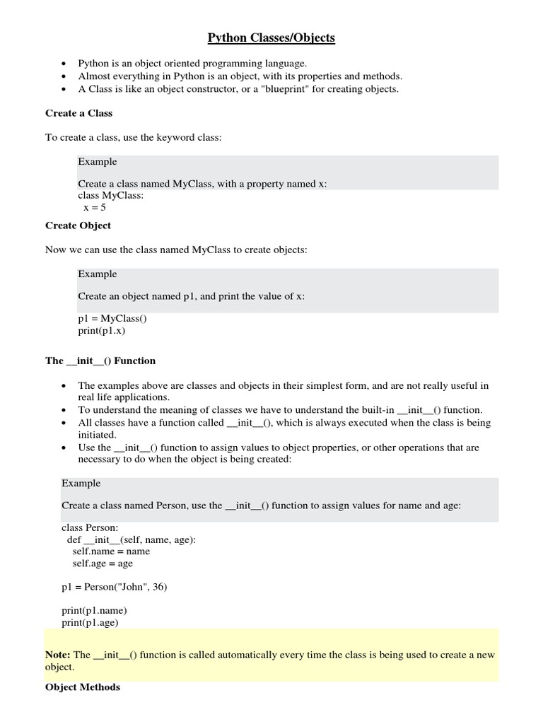 Python Classes | PDF | Inheritance (Object Oriented Programming ...