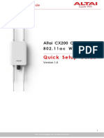 Quick Setup Guide: Altai CX200 Outdoor 2x2 8 0 2 - 1 1 A C W A V e 2 A P