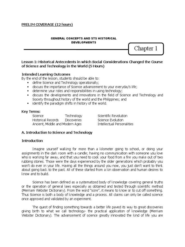 General Concepts and Sts Historical Developments | PDF | Science ...