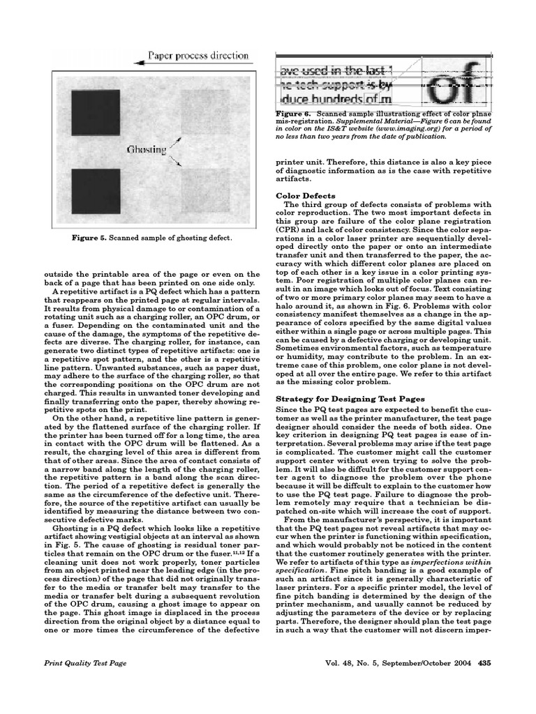 Print Quality Test Page Vol. 48, No. 5, September/October 2004 435