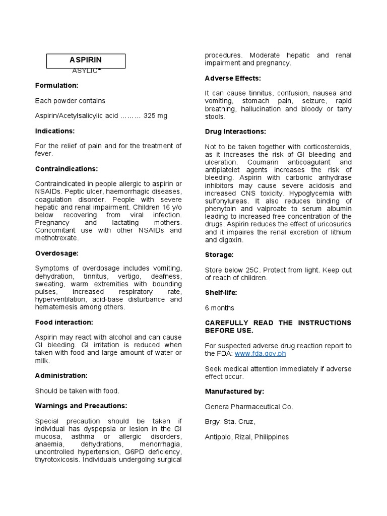 Aspirin Formulation Adverse Effects PDF Aspirin Nonsteroidal Anti Inflammatory Drug