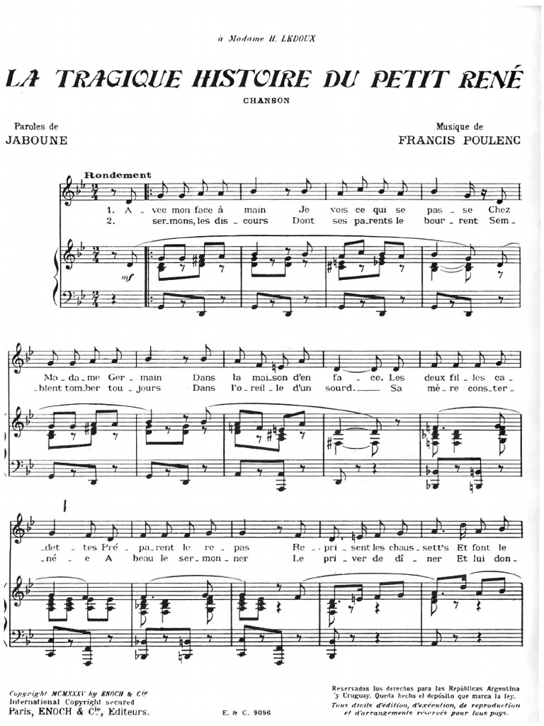 Poulenc Tragique Histoire Du Petit Rene | PDF