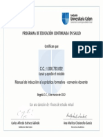 Manual de Inducción A La Práctica Formativa - Convenio Docente - Certificado de Aprobación Del Curso