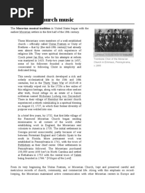 Moravian Church Music
