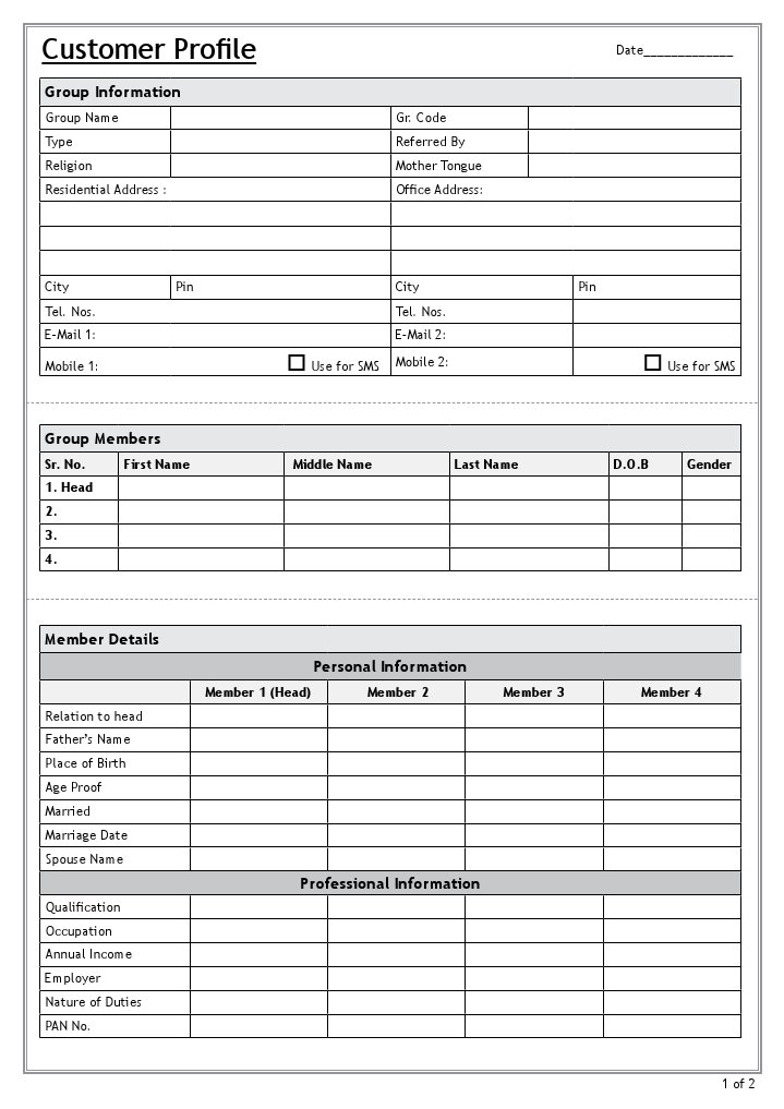 Comprehensive Customer Profile Template | PDF | Financial Services ...