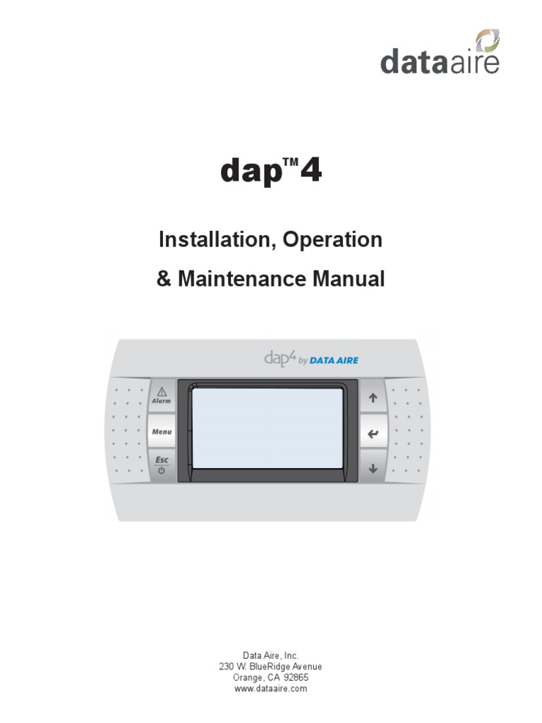 Installation, Operation & Maintenance Manual Data Aire, Inc. 230 W