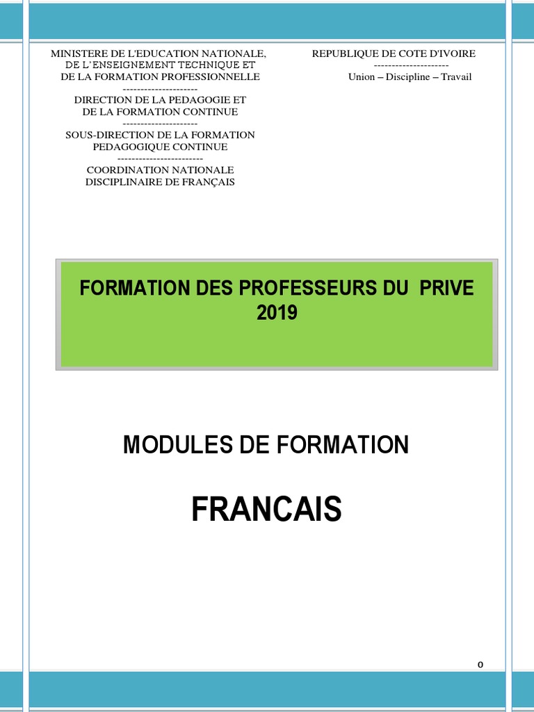Modules Formation Privé 2020 - Français | PDF