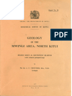 Geology of The Mwingi Areanorth Kitui