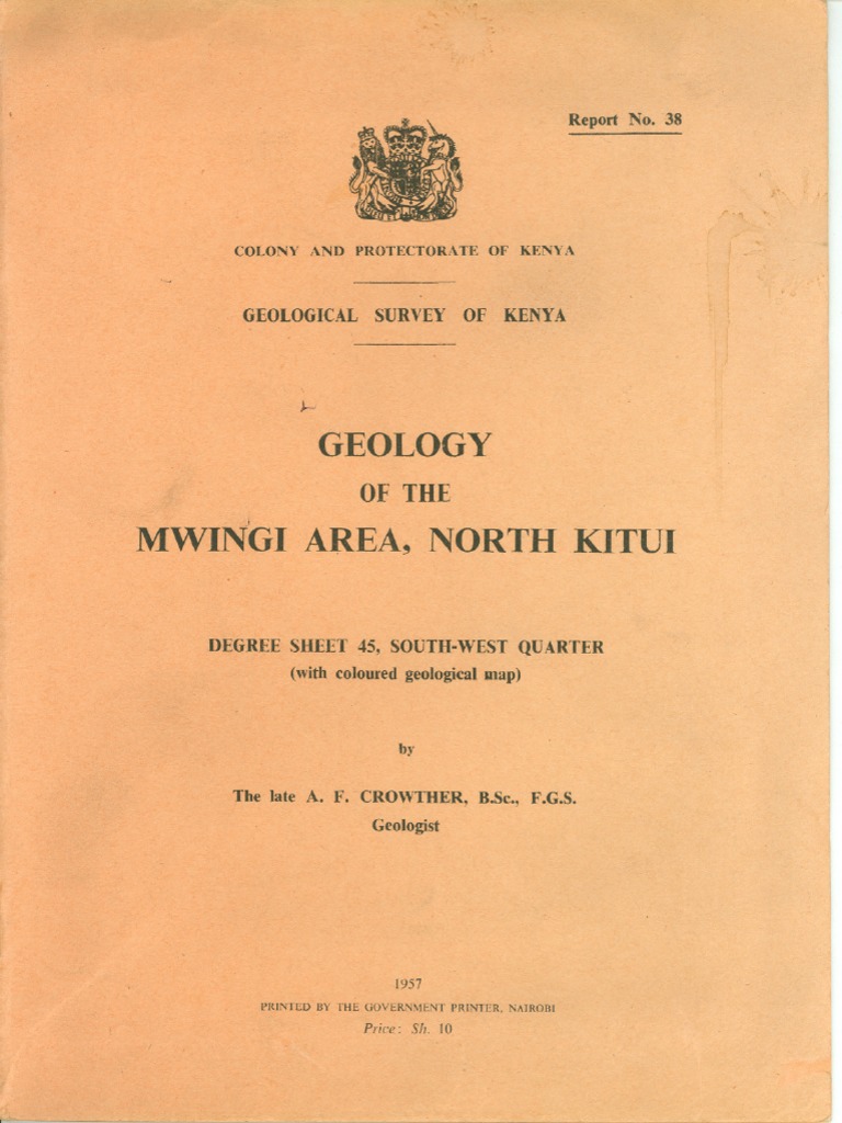 Geology of Mwingi Area, North Kitui | PDF