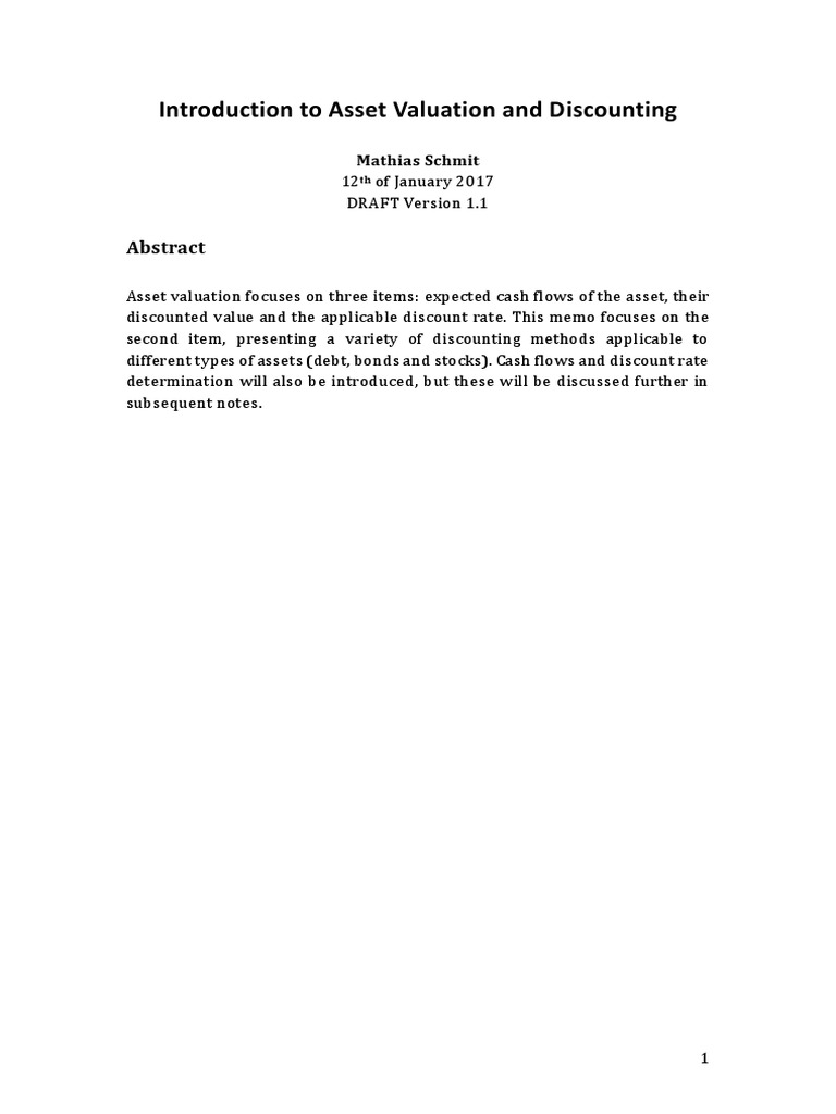 Asset Valuation and Discounting Methods | PDF | Net Present Value ...