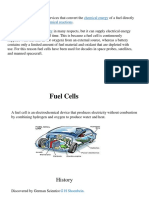 Fuel Cell: Chemical Energy Electricity Electrochemical Reactions Cell Battery