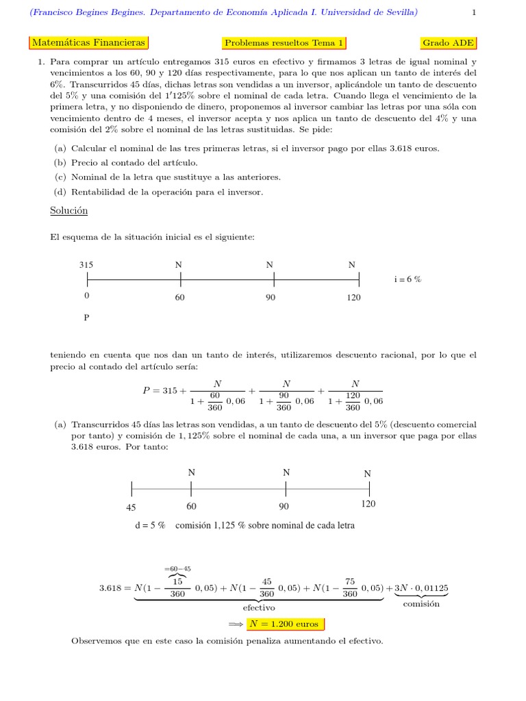 Problemas de Matemáticas Financieras ADE | PDF | Interés | Bancos