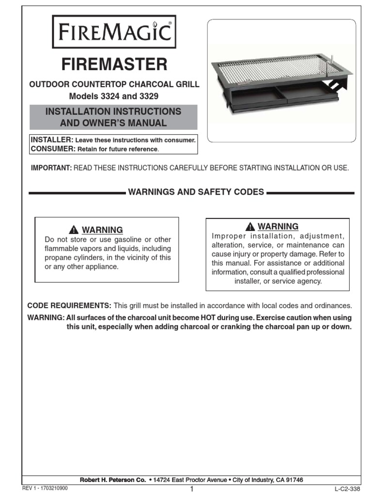 Firemaster: Installation Instructions and Owner'S Manual | Download ...