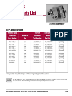 ALU Series Service Parts List: 24 Volt Alternator Replacement List