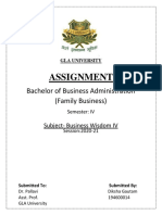 Assignment: Bachelor of Business Administration (Family Business)