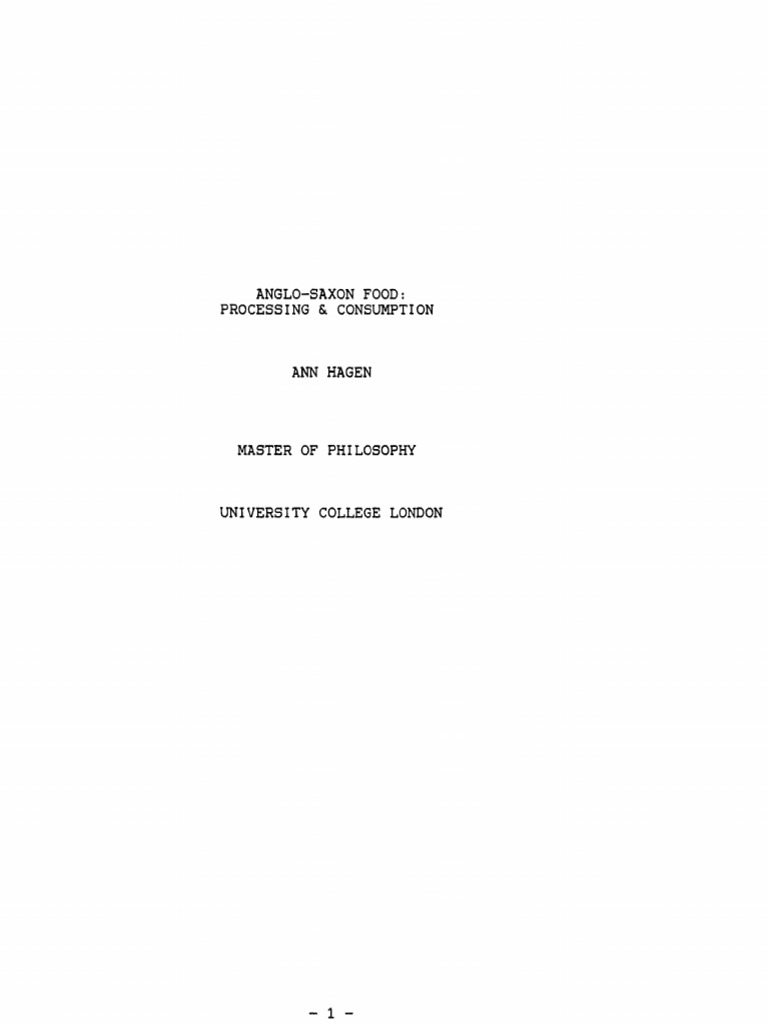 Anglo-Saxon Food & Drink | PDF | Foods | Anglo Saxons