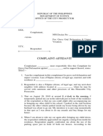 Pdfcoffee.com Sample Complaint Affidavit Oral Defamation PDF Free