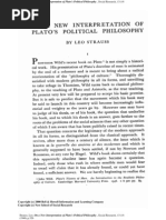 Strauss On A New Interpretation of Plato's Political Philosophy