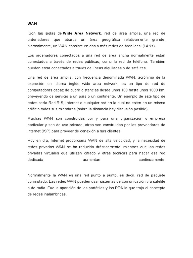 Introducción a las Redes WAN y Configuración | PDF | Red de área amplia ...