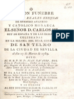 Oración Eunebre: Que en Ljs Reales Exequias