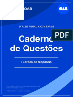 Caderno de Questões - Padrões de Respostas