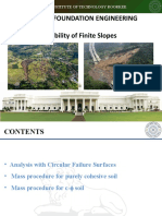 Cen-306: Foundation Engineering Stability of Finite Slopes: Indian Institute of Technology Roorkee