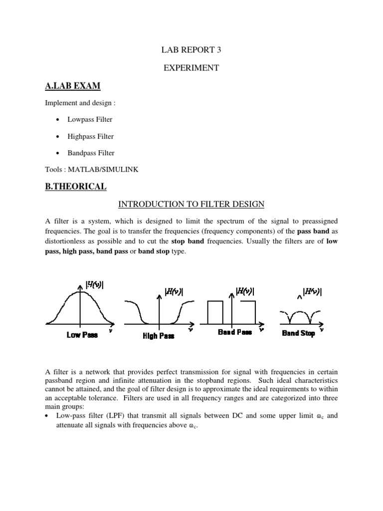Lab Report 3 Electronic Filter Low Pass Filter