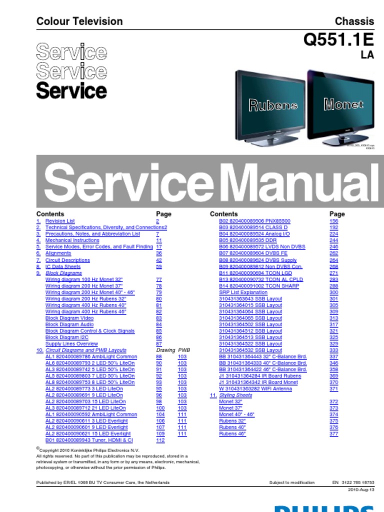 Lg 32le5300 32le5310 32le530n Service Manual Repair Guide