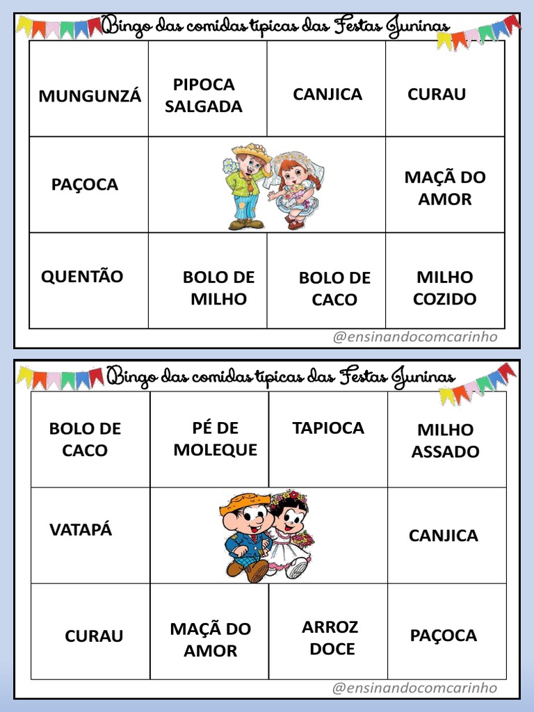 Topo De Bolo Jogo De Bingo