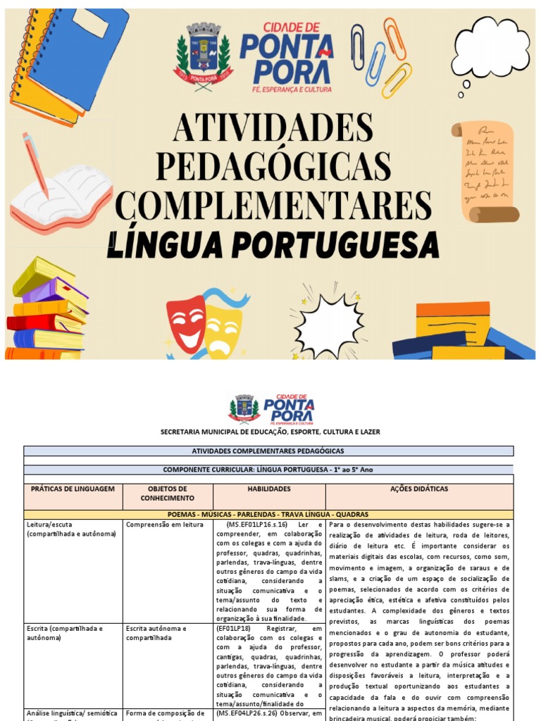 Currículo - Atividades Complementares | PDF | Quadrinhos | Escrita