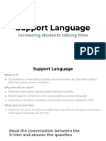 Support Language: Increasing Students Talking Time